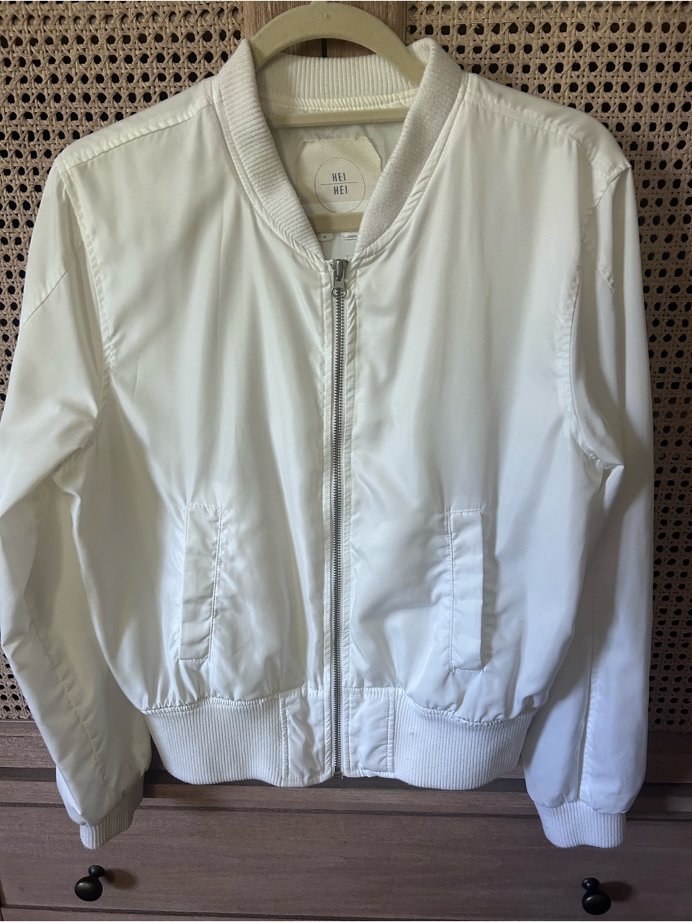 Anthropologie White Women's Bomber Jacket